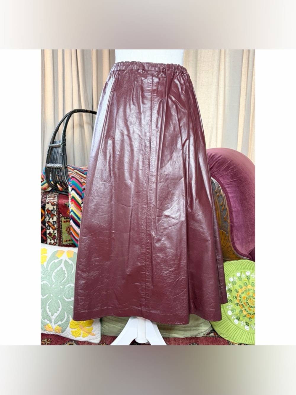 70s Leather A-Line Skir - Picture 9 of 9